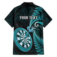 Personalised New Zealand Darts Family Matching Summer Maxi Dress and Hawaiian Shirt Happiness Is A Tight Threesome Maori Turquoise LT14 - Polynesian Pride