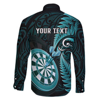 Personalised New Zealand Darts Family Matching Summer Maxi Dress and Hawaiian Shirt Happiness Is A Tight Threesome Maori Turquoise LT14 - Polynesian Pride