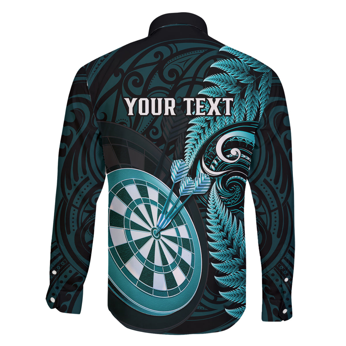 Personalised New Zealand Darts Family Matching Tank Maxi Dress and Hawaiian Shirt Happiness Is A Tight Threesome Maori Turquoise LT14 - Polynesian Pride