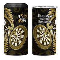 New Zealand Darts 4 in 1 Can Cooler Tumbler Happiness Is A Tight Threesome Maori Gold LT14 One Size: 16 oz Gold - Polynesian Pride