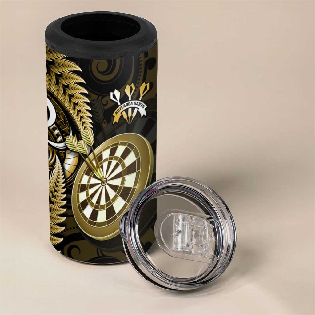 New Zealand Darts 4 in 1 Can Cooler Tumbler Happiness Is A Tight Threesome Maori Gold LT14 - Polynesian Pride