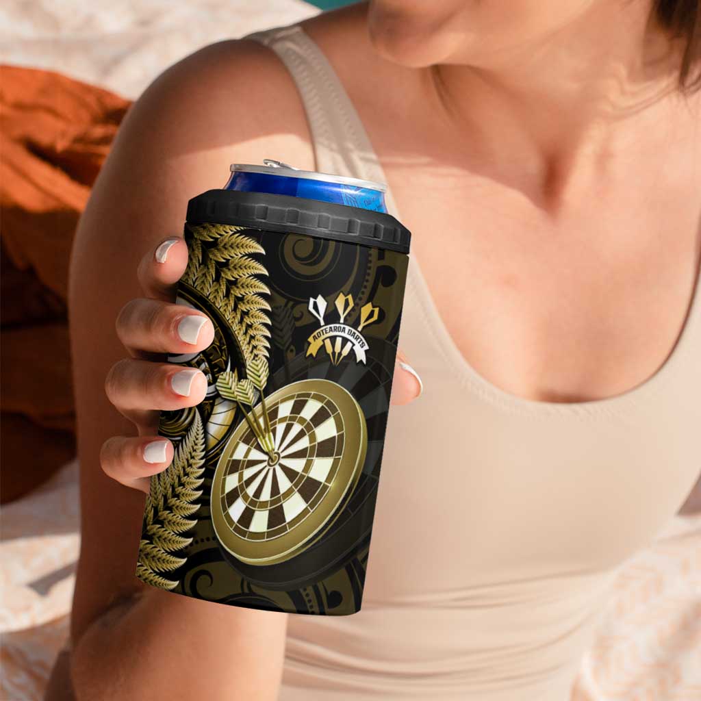 New Zealand Darts 4 in 1 Can Cooler Tumbler Happiness Is A Tight Threesome Maori Gold LT14 - Polynesian Pride