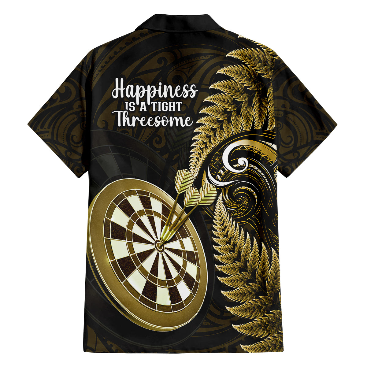 New Zealand Darts Kid Hawaiian Shirt Happiness Is A Tight Threesome Maori Gold LT14 - Polynesian Pride