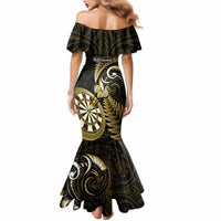 New Zealand Darts Mermaid Dress Happiness Is A Tight Threesome Maori Gold LT14 - Polynesian Pride