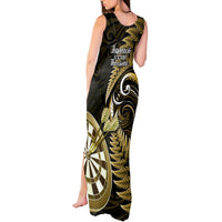 New Zealand Darts Tank Maxi Dress Happiness Is A Tight Threesome Maori Gold LT14 - Polynesian Pride