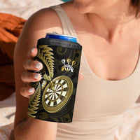 Personalised New Zealand Darts 4 in 1 Can Cooler Tumbler Happiness Is A Tight Threesome Maori Gold LT14 - Polynesian Pride