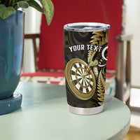Personalised New Zealand Darts Tumbler Cup Happiness Is A Tight Threesome Maori Gold LT14 - Polynesian Pride