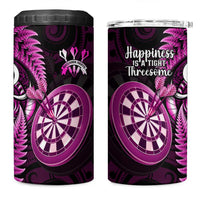 New Zealand Darts 4 in 1 Can Cooler Tumbler Happiness Is A Tight Threesome Maori Pink LT14 One Size: 16 oz Pink - Polynesian Pride