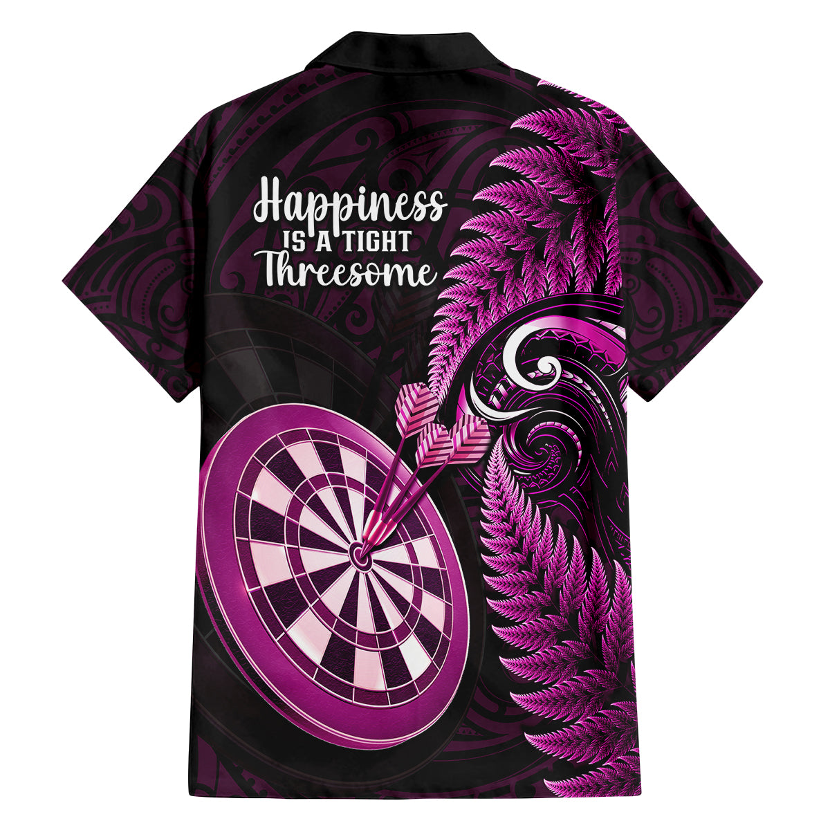New Zealand Darts Kid Hawaiian Shirt Happiness Is A Tight Threesome Maori Pink LT14 - Polynesian Pride
