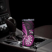 New Zealand Darts Skinny Tumbler Happiness Is A Tight Threesome Maori Pink LT14 - Polynesian Pride
