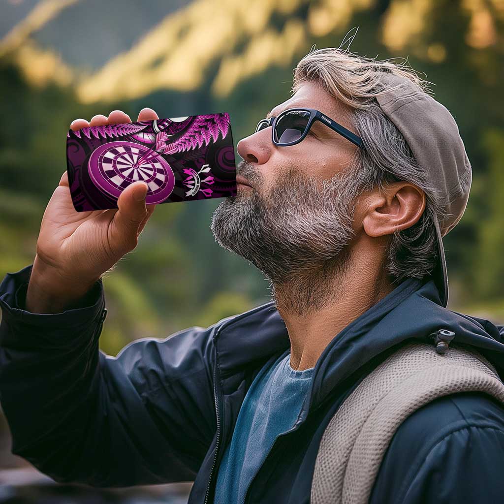 Personalised New Zealand Darts 4 in 1 Can Cooler Tumbler Happiness Is A Tight Threesome Maori Pink LT14 - Polynesian Pride