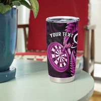 Personalised New Zealand Darts Tumbler Cup Happiness Is A Tight Threesome Maori Pink LT14 - Polynesian Pride
