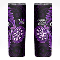 New Zealand Darts Skinny Tumbler Happiness Is A Tight Threesome Maori Purple LT14 Purple - Polynesian Pride