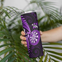 New Zealand Darts Skinny Tumbler Happiness Is A Tight Threesome Maori Purple LT14 - Polynesian Pride