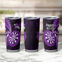 New Zealand Darts Tumbler Cup Happiness Is A Tight Threesome Maori Purple LT14 - Polynesian Pride
