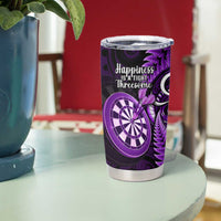 New Zealand Darts Tumbler Cup Happiness Is A Tight Threesome Maori Purple LT14 - Polynesian Pride