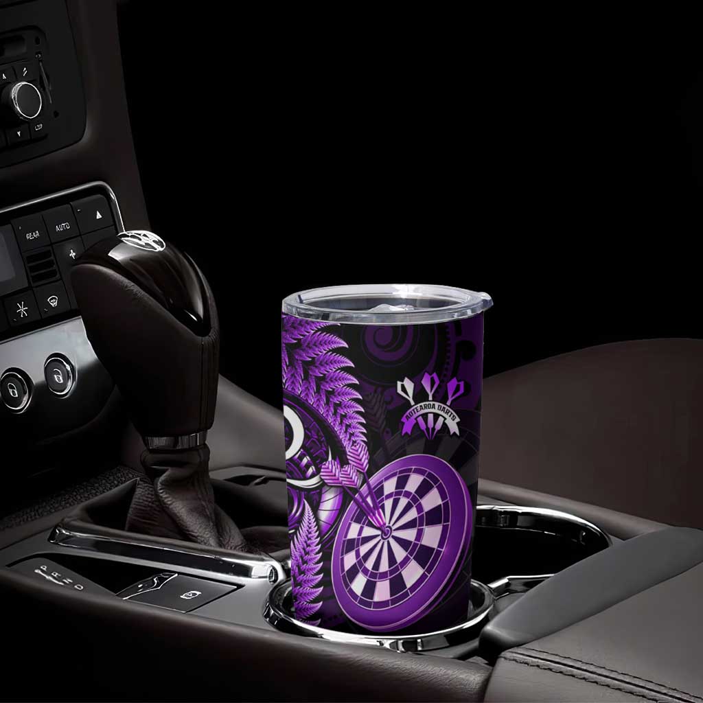 New Zealand Darts Tumbler Cup Happiness Is A Tight Threesome Maori Purple LT14 - Polynesian Pride