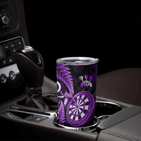New Zealand Darts Tumbler Cup Happiness Is A Tight Threesome Maori Purple LT14 - Polynesian Pride