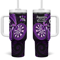 New Zealand Darts Tumbler With Handle Happiness Is A Tight Threesome Maori Purple LT14 One Size: 40 oz Purple - Polynesian Pride
