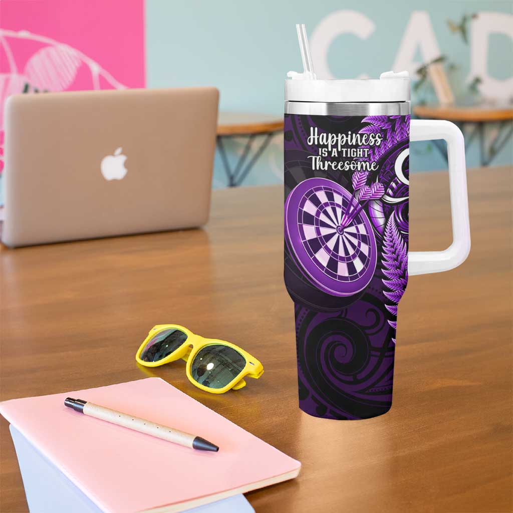 New Zealand Darts Tumbler With Handle Happiness Is A Tight Threesome Maori Purple LT14 - Polynesian Pride