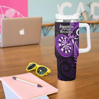 New Zealand Darts Tumbler With Handle Happiness Is A Tight Threesome Maori Purple LT14 - Polynesian Pride