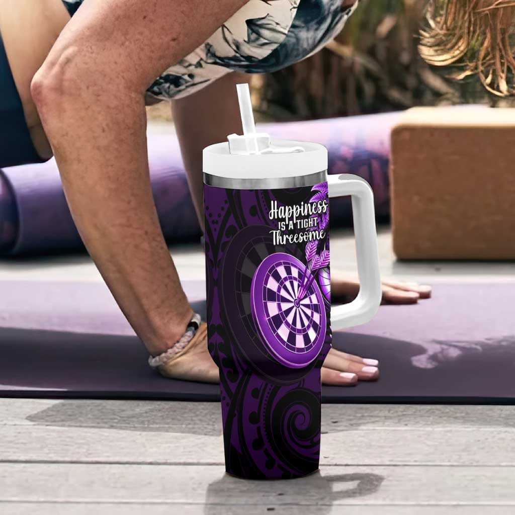 New Zealand Darts Tumbler With Handle Happiness Is A Tight Threesome Maori Purple LT14 - Polynesian Pride