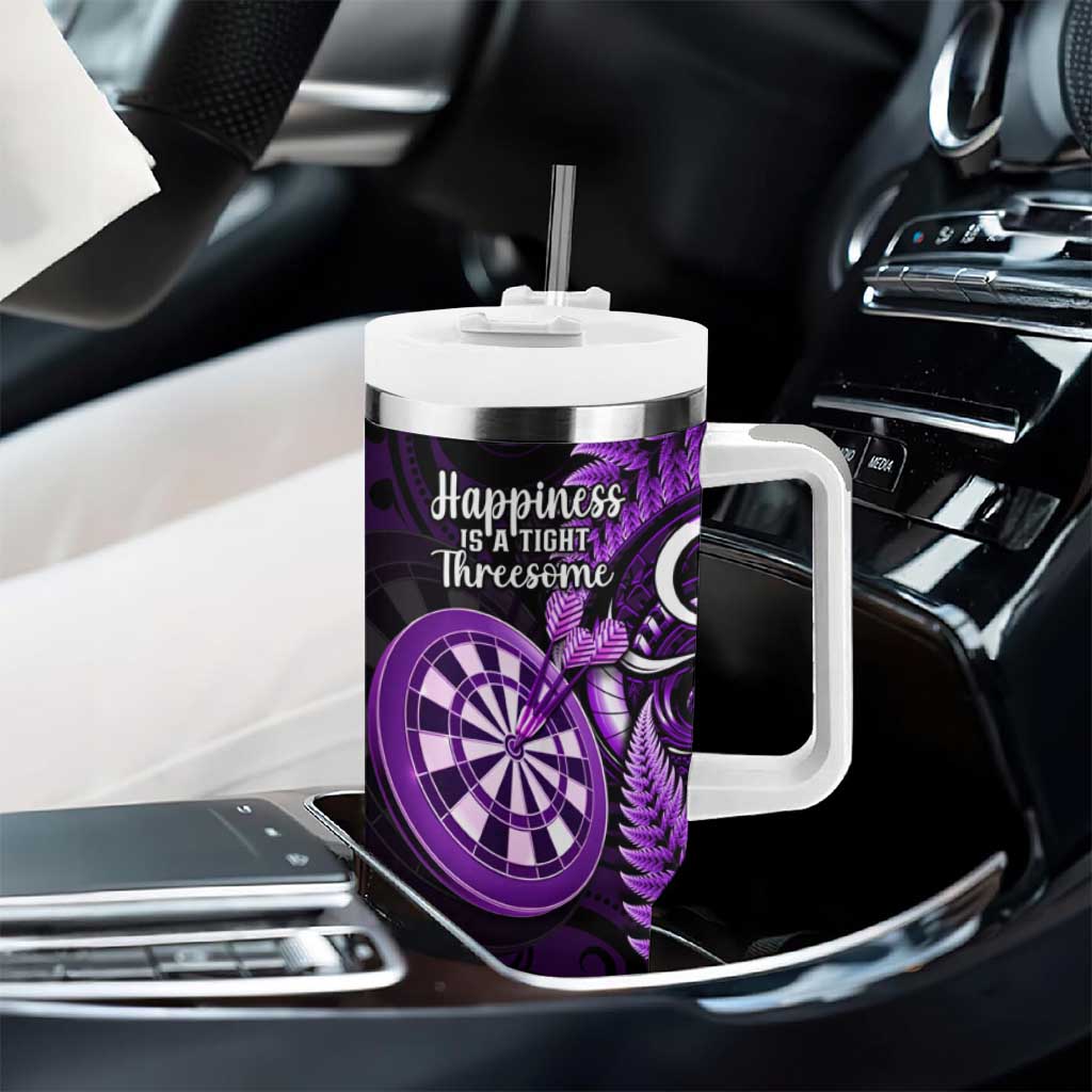 New Zealand Darts Tumbler With Handle Happiness Is A Tight Threesome Maori Purple LT14 - Polynesian Pride