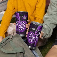 Personalised New Zealand Darts Tumbler Cup Happiness Is A Tight Threesome Maori Purple LT14 - Polynesian Pride