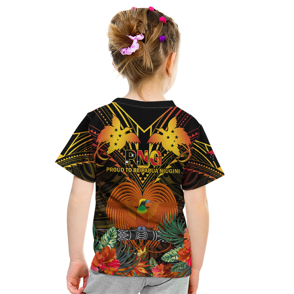 Papua New Guinea Southern Highlands Province Kid T Shirt Papua Niugini Coat Of Arms With Flag Style LT14 - Polynesian Pride