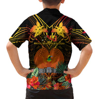 Papua New Guinea Manus Province Family Matching Short Sleeve Bodycon Dress and Hawaiian Shirt Papua Niugini Coat Of Arms With Flag Style LT14 - Polynesian Pride