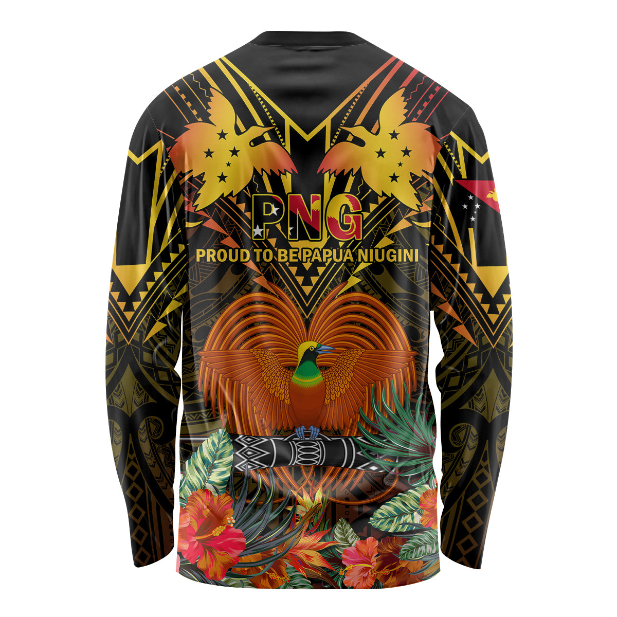 Papua New Guinea Manus Province Long Sleeve Shirt Papua Niugini Coat Of Arms With Flag Style LT14 - Polynesian Pride