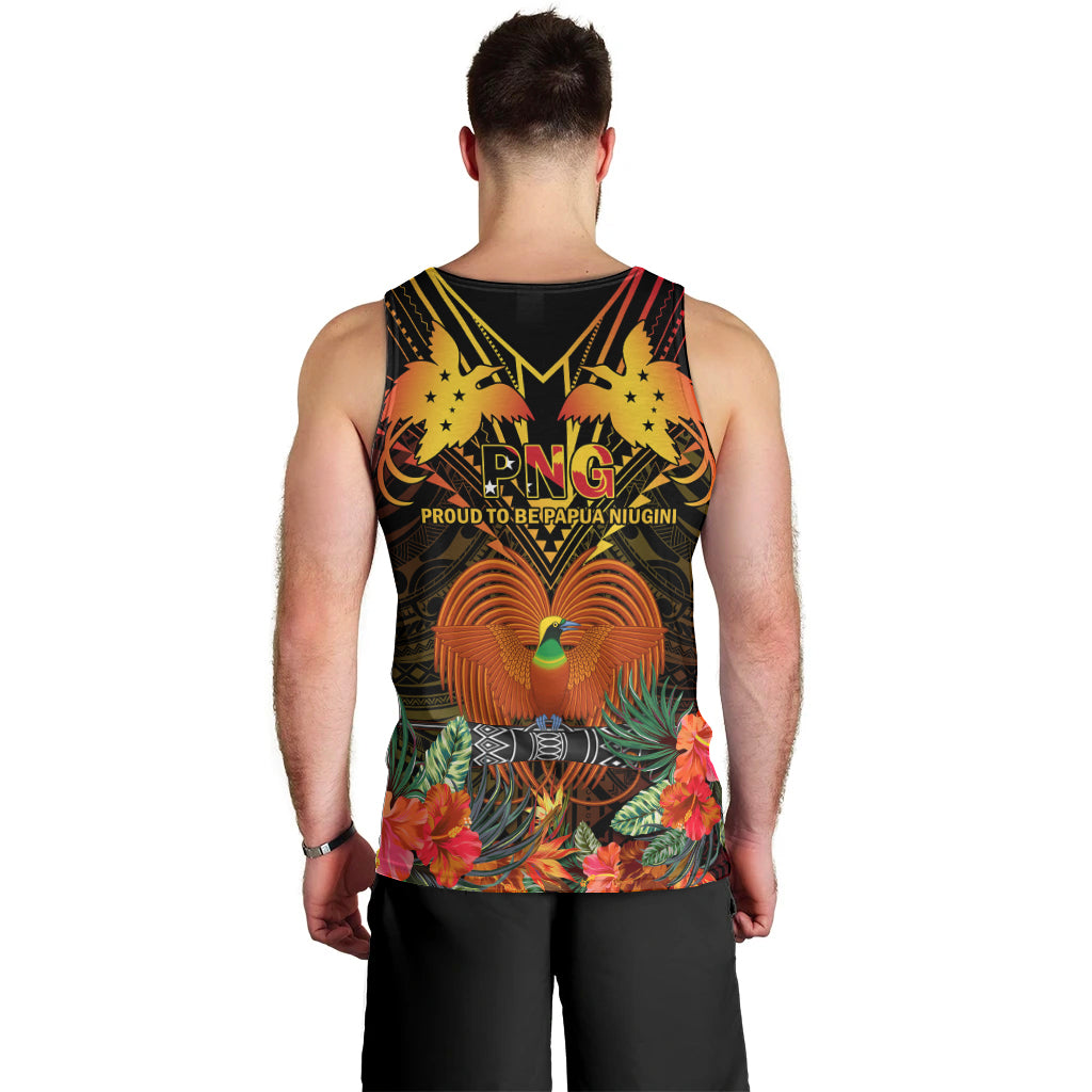 Papua New Guinea Manus Province Men Tank Top Papua Niugini Coat Of Arms With Flag Style LT14 - Polynesian Pride