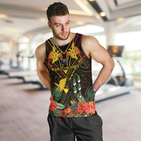 Papua New Guinea Manus Province Men Tank Top Papua Niugini Coat Of Arms With Flag Style LT14 - Polynesian Pride