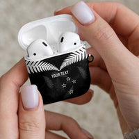 Custom New Zealand Silver Fern Football AirPods Case Go Aotearoa Grunge Black LT14 - Polynesian Pride