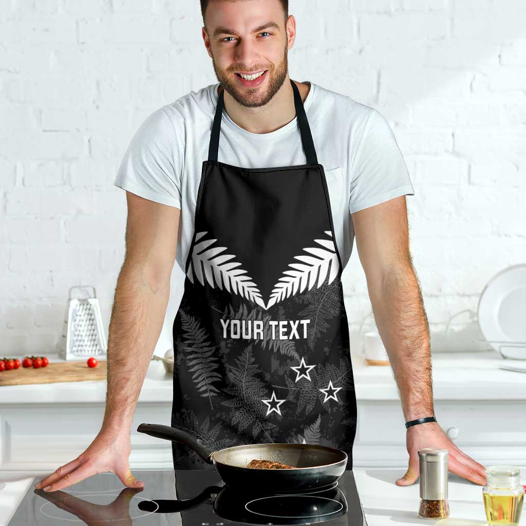 Custom New Zealand Silver Fern Football Apron Go Aotearoa Grunge Black LT14 - Polynesian Pride