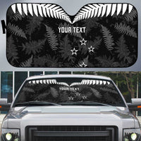 Custom New Zealand Silver Fern Football Auto Sun Shade Go Aotearoa Grunge Black LT14 Black - Polynesian Pride