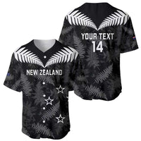 Custom New Zealand Silver Fern Football Baseball Jersey Go Aotearoa Grunge Black LT14 - Polynesian Pride
