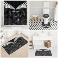 Custom New Zealand Silver Fern Football Bathroom Set Go Aotearoa Grunge Black LT14 - Polynesian Pride