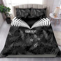 Custom New Zealand Silver Fern Football Bedding Set Go Aotearoa Grunge Black LT14 - Polynesian Pride