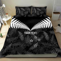 Custom New Zealand Silver Fern Football Bedding Set Go Aotearoa Grunge Black LT14 - Polynesian Pride