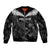 Custom New Zealand Silver Fern Football Bomber Jacket Go Aotearoa Grunge Black - Polynesian Pride