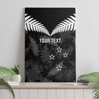 Custom New Zealand Silver Fern Football Canvas Wall Art Go Aotearoa Grunge Black LT14 - Polynesian Pride