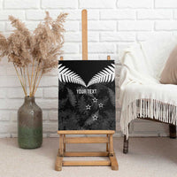 Custom New Zealand Silver Fern Football Canvas Wall Art Go Aotearoa Grunge Black LT14 - Polynesian Pride