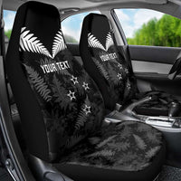 Custom New Zealand Silver Fern Football Car Seat Cover Go Aotearoa Grunge Black LT14 - Polynesian Pride