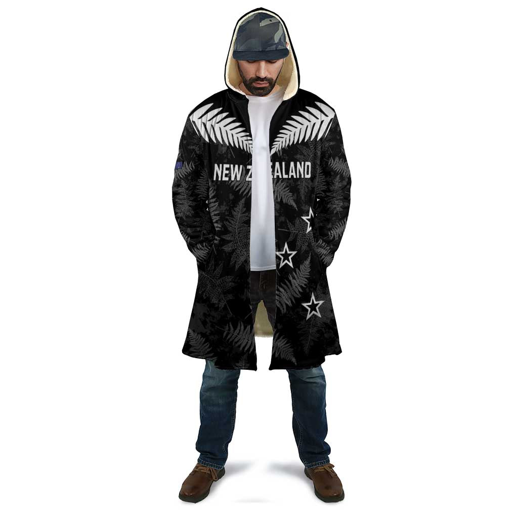 Custom New Zealand Silver Fern Football Cloak Go Aotearoa Grunge Black LT14 - Polynesian Pride