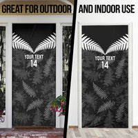 Custom New Zealand Silver Fern Football Door Cover Go Aotearoa Grunge Black LT14 - Polynesian Pride