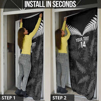 Custom New Zealand Silver Fern Football Door Cover Go Aotearoa Grunge Black LT14 - Polynesian Pride
