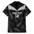 Custom New Zealand Silver Fern Football Family Matching Off The Shoulder Long Sleeve Dress and Hawaiian Shirt Go Aotearoa Grunge Black - Polynesian Pride