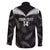 Custom New Zealand Silver Fern Football Family Matching Off Shoulder Short Dress and Hawaiian Shirt Go Aotearoa Grunge Black - Polynesian Pride