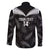 Custom New Zealand Silver Fern Football Family Matching Short Sleeve Bodycon Dress and Hawaiian Shirt Go Aotearoa Grunge Black - Polynesian Pride